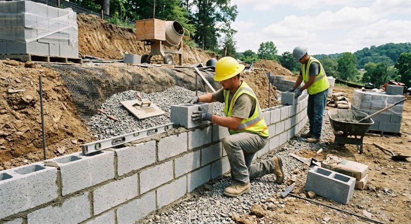 Block Wall Installation in Danville, NH