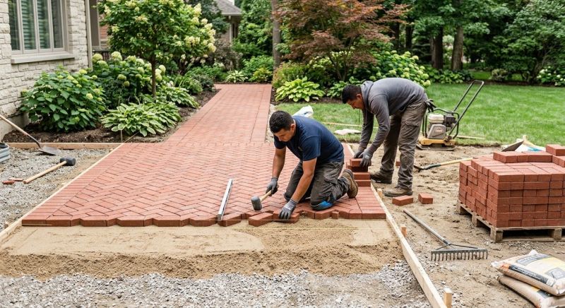 Brick Hardscape Installation in Wakefield, MA