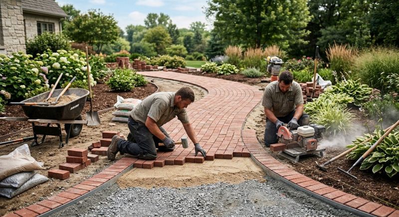 Brick Hardscaping Installation in North Reading, MA