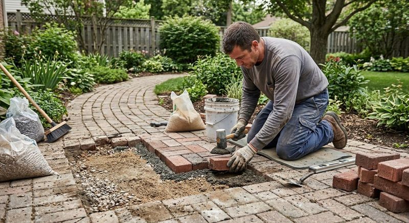 Brick Pathway Repair in Newburyport, MA