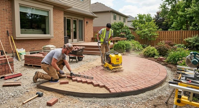Brick Patio Installation in Newburyport, MA