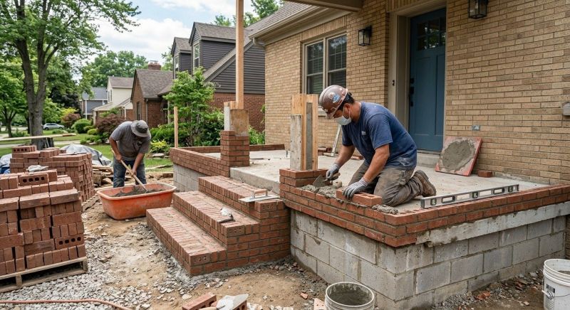 Brick Porch Installation in Newburyport, MA
