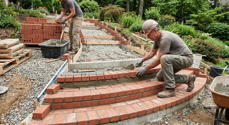 Brick Stairs Installation in Newburyport, MA