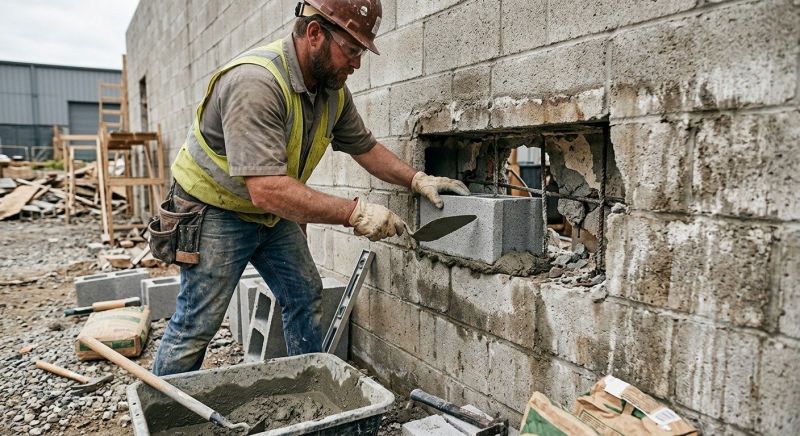 Concrete Block Repair in Wilmington, MA