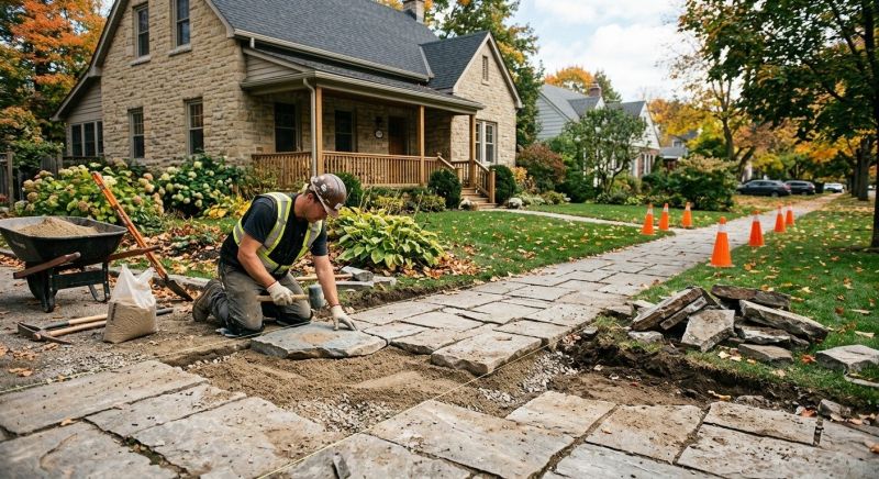 Stone Walkway Repair in Newburyport, MA